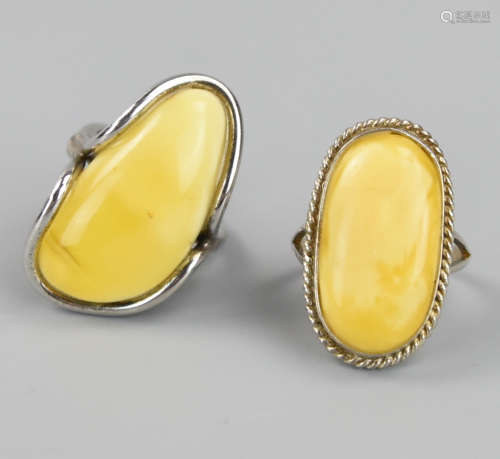 Two Chinese Beeswax Slilver Rings