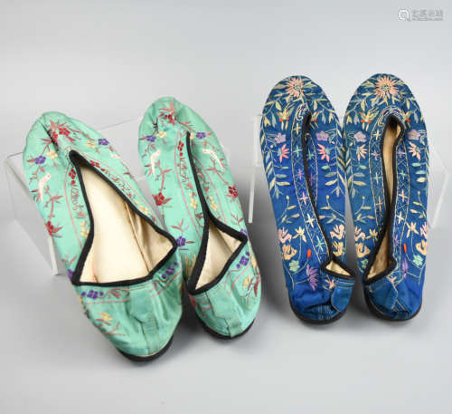 2 Chinese Embroidered Women Shoes