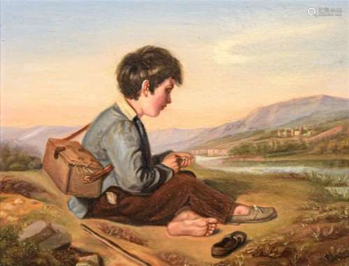 Ecole FRANCAISE du XIXe siècle Jeune garçon assis …