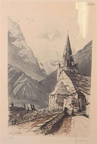 Joanny DREVET (1889 1969) Eglise de la Grave Eau f…