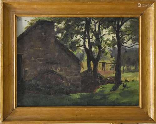 Charles ROUVIERE (1866 1924) Cour de ferme Huile s…