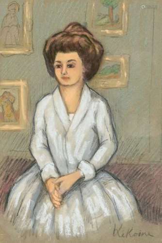 Michel KIKOINE (1892 1968) Portrait de jeune femme…