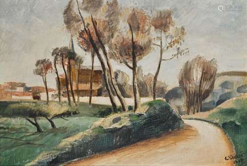 Emile DIDIER (1890 1965) Route de Communay Huile s…