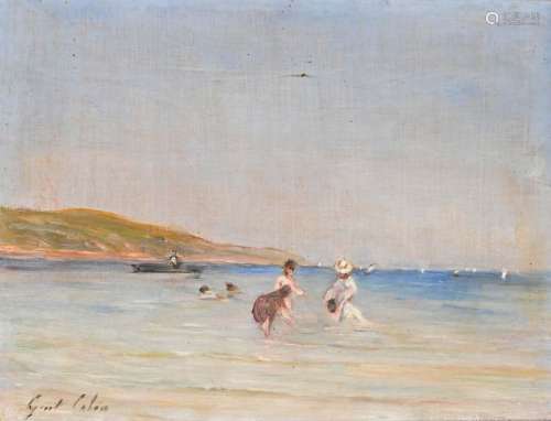 Gustave Henri COLIN (1828 1910) La plage des bains…