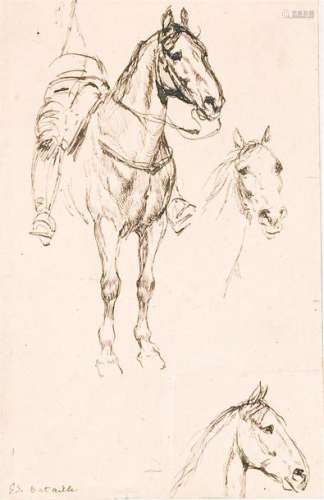 Edouard DÉTAILLE (1848 1912) Étude de chevaux Dess…