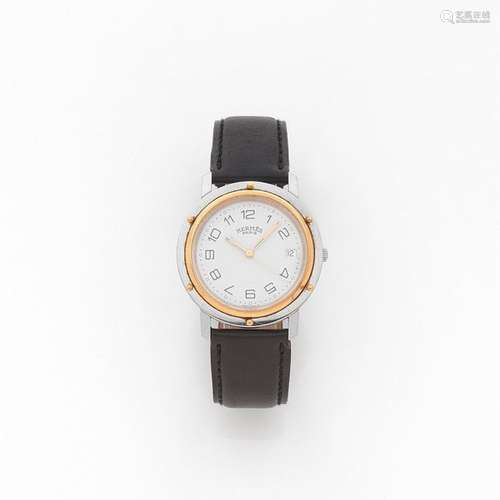 HERMES CLIPPER Montre bracelet en acier et métal d…