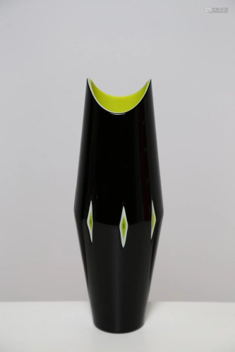 CARLO MORETTI Vase in black glass coate…