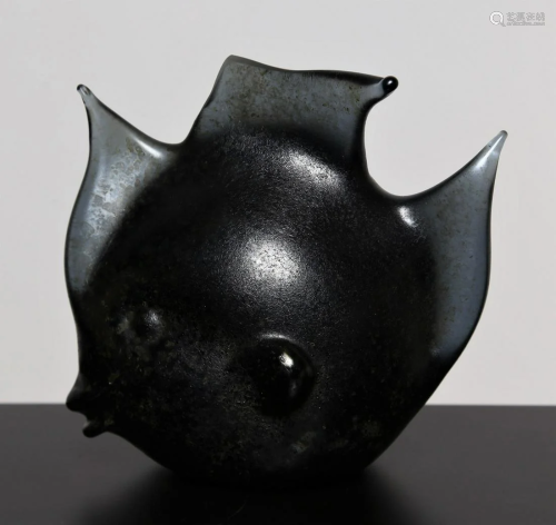 PINO SIGNORETTO Corroded black glass fish.…