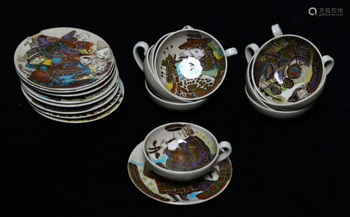 NANNI VALENTINI Nine saucers and nine c…