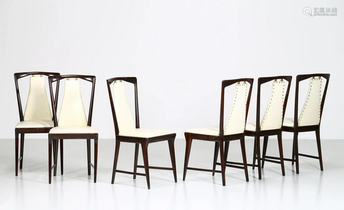 OSVALDO BORSANI (Attribuited to.) Six chairs,…