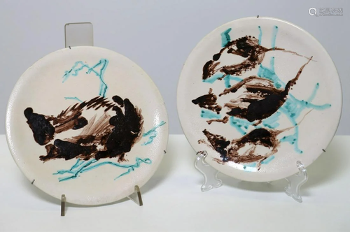 ULRICO SCHETTINI Pair of plates, 60s.