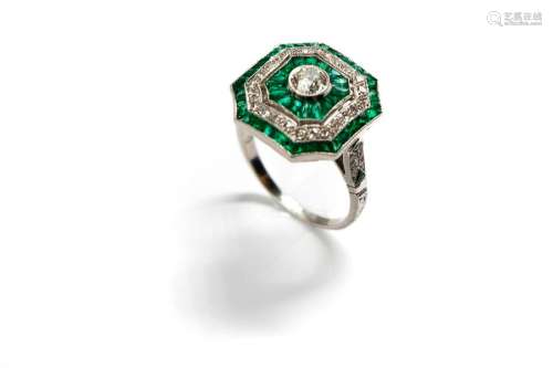 Bague Émeraudes Et Diamants