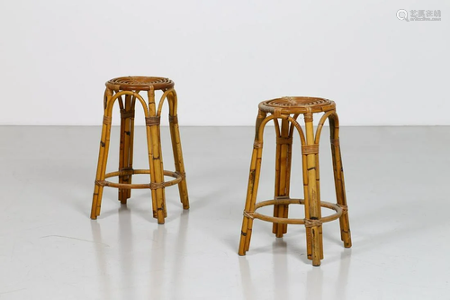 MANIFATTURA ITALIANA Pair of stools, 5…