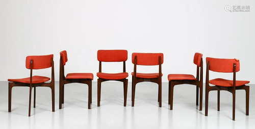 MANIFATTURA ITALIANA Six chairs, 60s. …