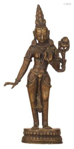 A Tibetan bronze figure, depicting Tara in Bodhisa…
