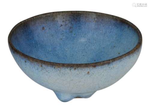 A Chinese Jun ware tea bowl, H 5,2 ø 12 cm