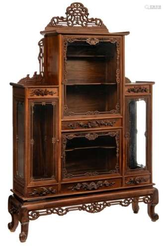A fine and imposing Chinese mahogany display cabin…