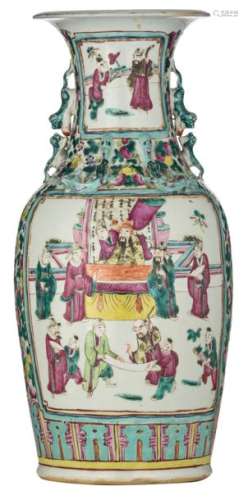 A Chinese famille rose vase, decorated with birds …
