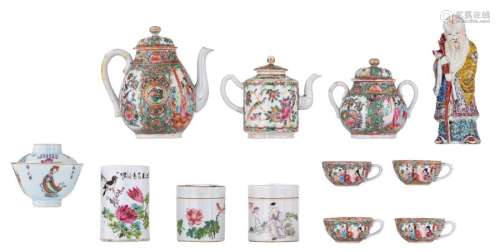 Various Chinese Canton and polychrome floral decor…