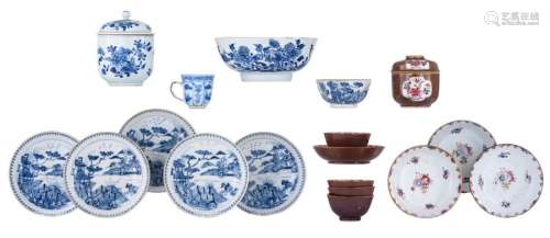 Various Chinese blue and white and café au lait po…