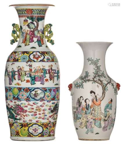 A Chinese famille rose vase, decorated with animat…