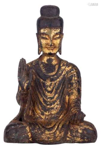 An finely cast Oriental gilt bronze figure, depict…