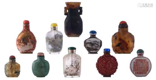 A collection of nine Chinese various snuff bottles…