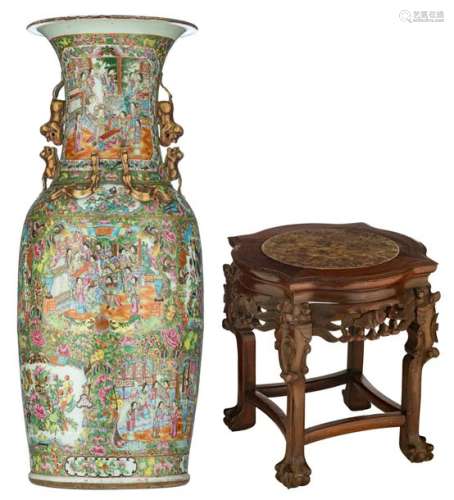 A large Chinese Canton vase, decorated with animat…