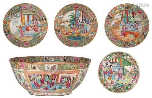 A large Chinese Canton bowl, decorated with animat…