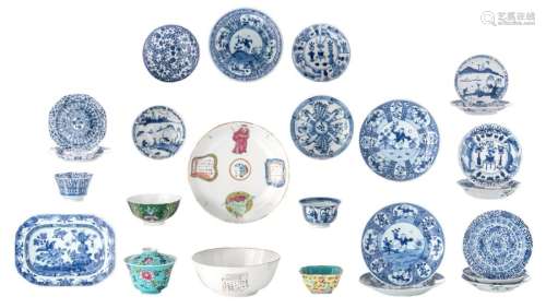 Various Chinese blue and white decorated Kangxi an…