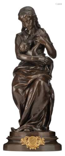 Dumaine E., 'L'amour Maternelle', patinated bronze…
