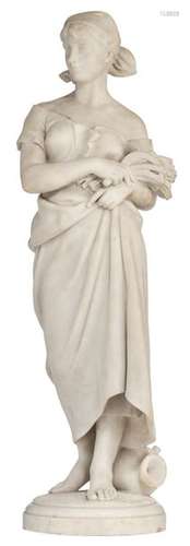 Madrassi L., the harvest, Carrara marble, H 96 cm