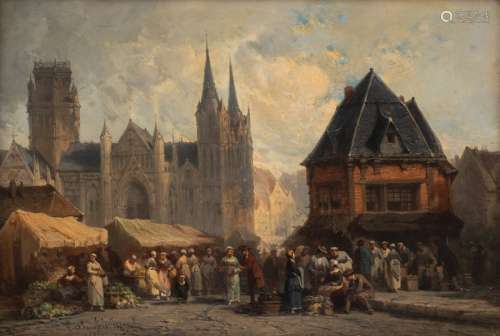 Saurfelt Léonard, 'Le jour du marché à l'église St…