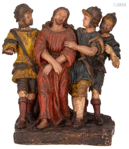 A terracotta group of the imprisonment of Christ, …