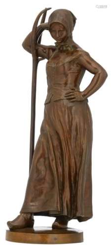 Boucher A., 'La Faneuse', patinated bronze, with a…