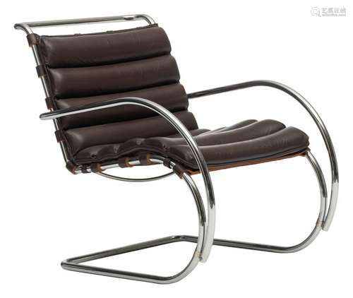 A brown leather upholstered 'MR' lounge chair, by …