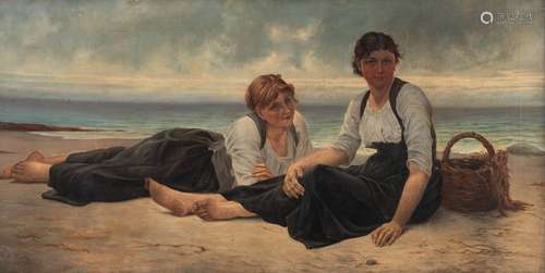 Frents M., two girls sitting on the beach, with in…