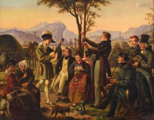 Dürr W., a theatre company on the road, dated 1837…