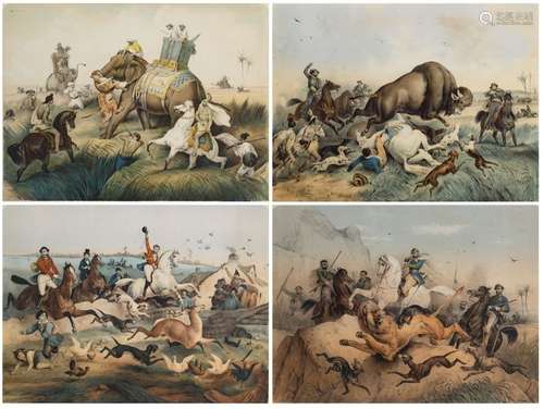 Adam V., four hunting scenes, each representing a …