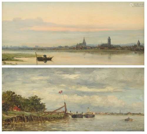 Permeke H.L., two pendant paintings of fishers nea…