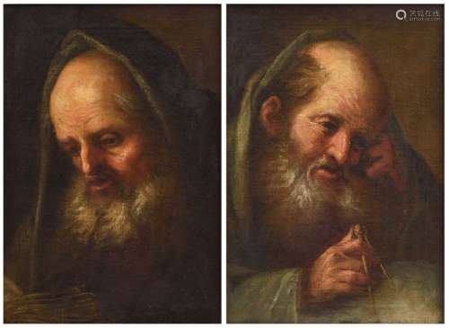 No visible signature, the heads of two monks dedic…