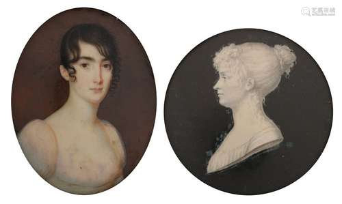 Two late 18th early 19thC ladies portrait miniatur…