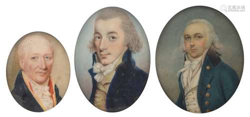 Three English portrait miniatures portraying Regen…