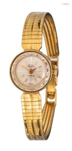 An 18ct gold wristwatch marked 'Helvi Incabloc Swi…