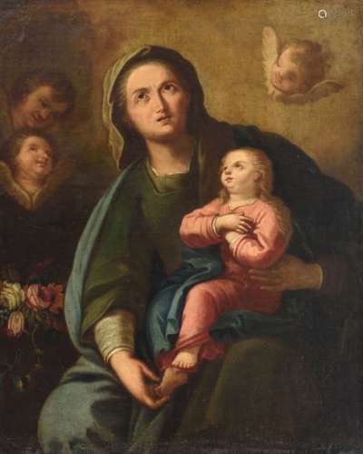 Unsigned, the Madonna and Child surrounded by ange…