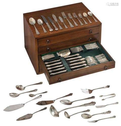 A twelve person silver 'menagère' cutlery set 'au …