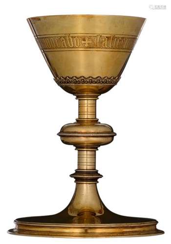 A Gothic Revival gilt silver chalice, by the Bruge…