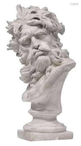 A plaster bust of Neptune in action, after the fam…