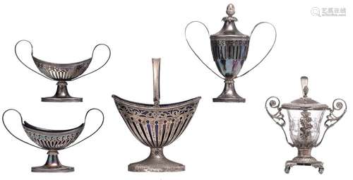 A collection of Neoclassical silver tableware: a m…