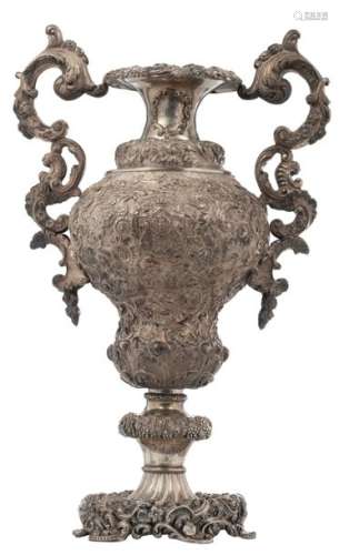 An important silver 833/000 Rococo Revival baluste…
